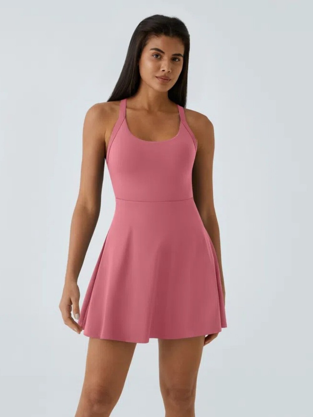 NWT Halara Airy Backless Twist Active Dress In Begonia Rose Easy Peezy Longer - Picture 3 of 12
